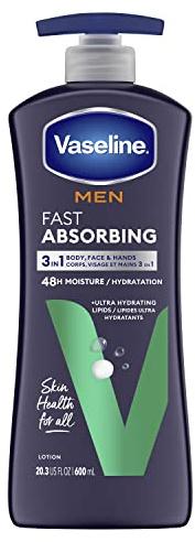 Vaseline Men Fast Absorbing Body & Face Lotion - 20.3 oz