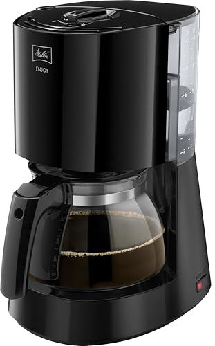 Melitta Enjoy - Filterkaffeemaschine - mit Glaskanne - Tropfstopp - 10 Tassen - Schwarz (1017-02)