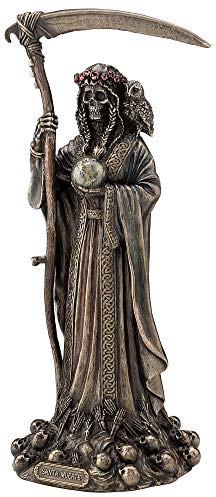 Veronese Design 11 3/8 Inch Santa Muerte Grim Reaper Holy Death Cold Cast Resin Sculpture Bronze Finish
