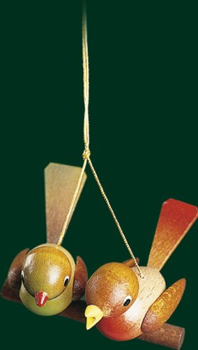 Rudolphs Schatzkiste Christbaumschmuck Vogelpaar Höhe= 4cm NEU Weihnachten Baumschmuck Holzschmuck Holz Seiffen Erzgebirge Strauchbehang Dekoration