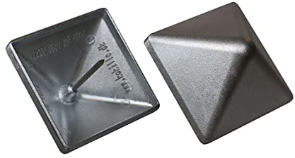 Gartenwelt Riegelsberger Pfostenkappe Aluminium blank 130x130 mm Pyramide mit Dorn Kappe für Pfosten bis 12,5x12,5 cm Zaunkappe Abdeckkappe