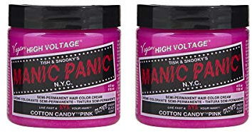 Tinte semipermanente en crema clásica Cotton Candy de Manic Panic, rosa, 2 unidades de 118 ml