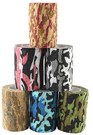 Andux Zone 6 Rollen Haftbandage Verband Elastische Selbsthaftende cohesive Bandage Elastischer Fixierverband Camouflage Bandagen ZZTXBD-03 Farbe Random (7.5cm*4.5m)