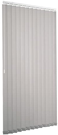 Ventanara® Lamellenvorhang raumverdunkelnd 100% Komplettset Vertikaljalousie 89mm inklusive Montagematerial (Grau, 100 x 250 cm)