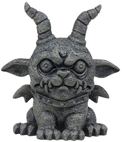Ebros Gothic Horned Bulldog Gargoyle Agamon Figurine Small Mythical Fantasy Decor Statue 3.75 Tall As Talisman of Protection Fairy Garden Accessory DIY Renaissance Or Medieval Collectible