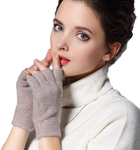 Novawo Guanti senza dita in misto lana Scaldabraccia caldi Guanti invernali unisex