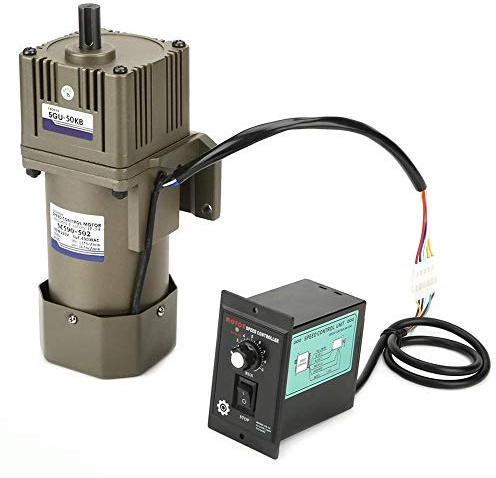 Wechselstrom-Getriebemotor, einphasiger 220V-Asynchronmotor M590-502 Getriebe 90~1650rpm Motor Einstellbare Drehzahl Motor 90W 4-polig mit Regler AC Variable Speed Gear Motor(50K)