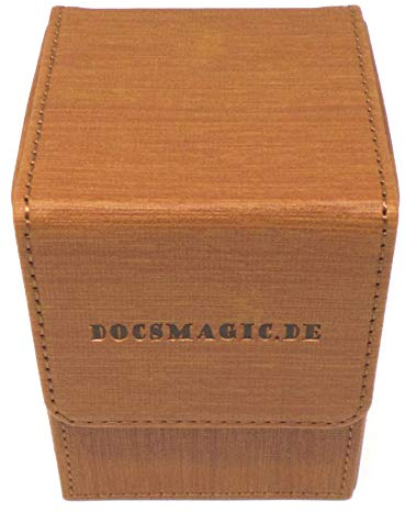 docsmagic.de Premium Magnetic Flip Box (100) Gold + Deck Divider - MTG - PKM - YGO