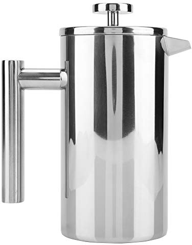 Cafetière à piston française à double paroi en acier inoxydable avec filtre (800 ml)