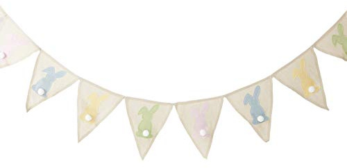 HEITMANN DECO Wimpelkette - Girlande mit Hasen - Ostern, Osterdeko Kinderzimmer, Osterhasen - Bunte Natur- und Pastell-Farben, ca. 210 cm