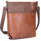 Zwei Damen Umhängetasche Jana J12 Crossbody Bag 9 L Handtasche Bicolor Canvas-Stil passender Kosmetikbeutel extra Schultergurt & Schlüsselband, Schultertasche DIN-A4 passend (cognac)
