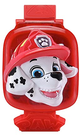 VTech - Pat' Patrouille Le Film, La Montre-Jeu Interactive de Marcus, Montre Enfant à Clapet avec Écran Animé, Bracelet Souple, 10 Cadrans, 4 Jeux, Cadeau Enfant de 3 Ans à 7 Ans - Contenu en Français