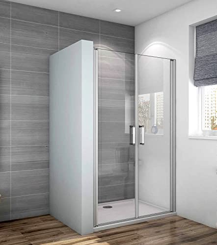 Aica Sanitär Duschtür 75cm Nischentür Duschabtrennung Dusche ESG Glas H185cm