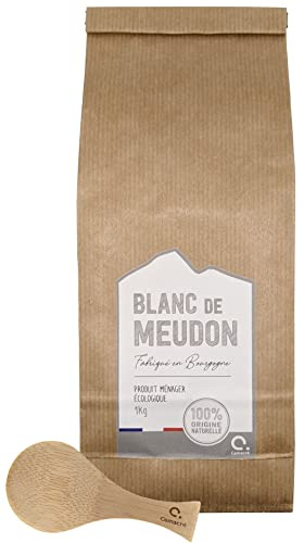 Blanc de Meudon - 1Kg - Fabriqué en Bourgogne - Poudre fine nettoyante et écologique + Cuillère