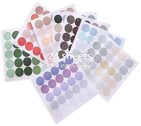 600 Stück bunte Planer-Punktaufkleber Pastell, Morandi Washi-Aufkleber, runde farbcodierte Kreis-Punkt-Etiketten für Album-Tagebuch-Scrapbook-Wanddekoration (55 Farben)