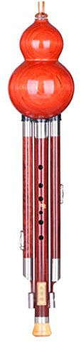 Hölzerne Kürbisseide Spielen Hulusi-Instrument C-Dur B Lernen Sie Das Piccolo-Instrument Kürbisflöte Perforierter Komfort Geschenk (Color : Red, S : G-Key)