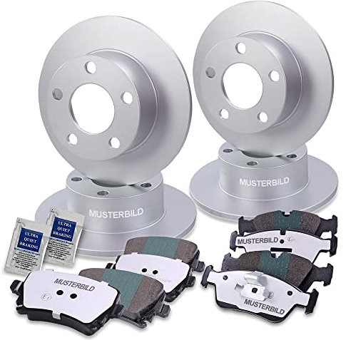 ATEC GERMANY Juego de frenos incl. discos de freno delanteros Ø 320 mm ventilados + traseros Ø 300 mm completos + pastillas de freno delanteras y traseras