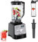 BioloMix Frullatore ad alte prestazioni 2200 W, funzione autopulente, contenitore da 2 l e tazza da viaggio da 600 ml, senza BPA, frullatore (T5900, nero)