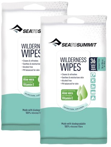Sea to Summit Wilderness Wipes Body Wipes, 2-Pack (36 Wipes per Pack)