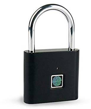 Fingerabdruck Schloss,Fingerabdruck Vorhängeschloss,Smart Schloss mit Wasserdicht,USB-Aufladung Biometrisch Hohe Sicherheitsverriegelung für Gym Locker,Gepäck,Spind(Schwarz)