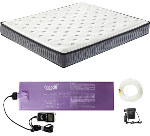 Medium PVC Softside Water Bed with Smart Thermostats - Foldable, Durable for Elderly, Children & Adults (King-76x80)