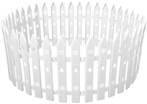 BOFUNX 24 Stücke Weihnachtsbaum Zaun 12×29.5cm Weiß Kunststoff Lattenzaun Dekoration für Weihnachten Hochzeit Party Gartenhaus