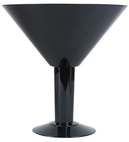 bar@drinkstuff Grande Black Acrylic Martini Glass 73oz / 2ltr - 25cm - Pack of 8 - Oversized Plastic Cocktail Glass Ideal for Centrepieces