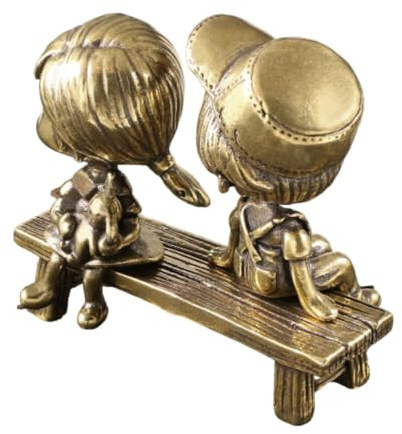 LOVIVER Kupfer Statue Paar Skulptur Kleine Ornament Paar Figur
