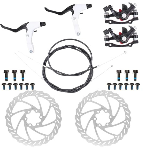 IUSOT Skivbroms cykelset, 160 mm bromsskivor cykel, mekanisk cykelbroms för mountainbike och vägcykel, högkvalitativt bromsok, verktygsfri lastjustering, kompatibel med Shimano