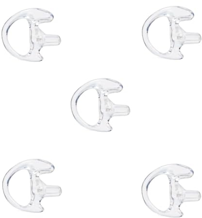 HYSHIKRA Ersatz-Ohrstöpsel für Walkie-Talkie-Spulenrohr-Audio-Kits, 5 für Links oder rechts, schwarz, Einzelohrpassstück für das Linke und rechte Ohr (TRANSPARENT, medium Left)