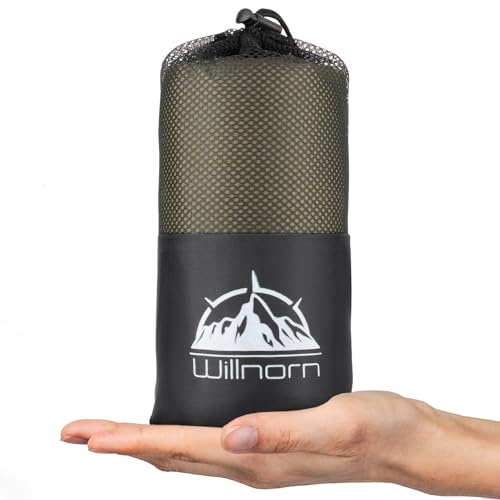 WILLNORN 2in1 Hüttenschlafsack aus Mikrofaser, Hüttenschlafsack mit durchgängigem Reißverschluss, Leichter Komfort hüttenschlafsack und XL Reisedecke in Einem 95 * 220 cm für Hostels