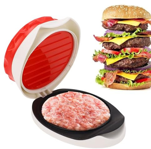Fockety Hamburgerpresse, Patty Maker, Verstellbare Burgerpresse, Antihaftbeschichtete Fleisch-, Rindfleisch- und Veggie Hamburgerform, Küchenhelfer Zum Zubereiten von Pattys für Gefüllte