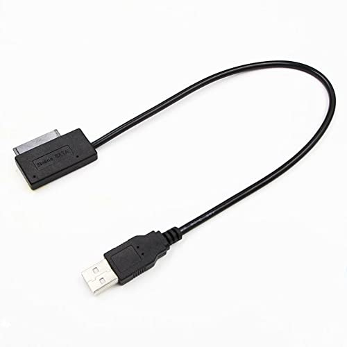 Swiixxer Adaptateur USB 35CM PC 6P+7P CD DVD Rom Convertisseur SATA vers USB 2.0 Slimline Sata 13 Pin Drive Cable pour PC Portable Notebook