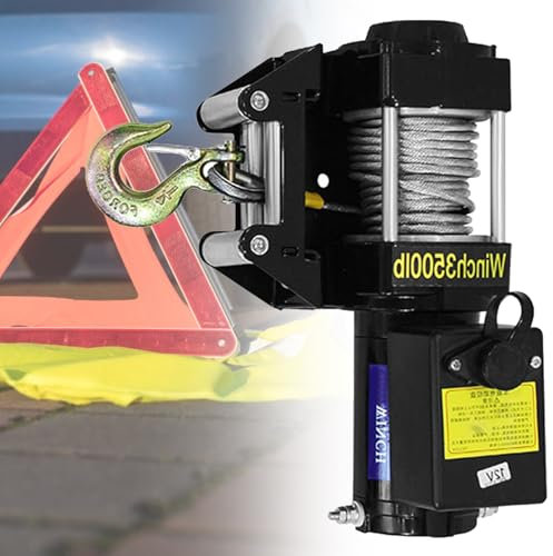 Cabrestante EléCtrico Resistente Al Agua De 3000 A 4000 Lb, De 12 V/24 V Con Control Remoto Doble, Para Remolque Todoterreno, Rescate En Arena, Rescate De VehíCulos, Rescate De Emergencia,3500lb-12V