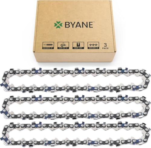 BYANE 3er-Pack Sägekette 30 cm (12 Zoll) 1/4LP 1,1 mm (.043) 64TG | Mit Stihl MSA 120 C-B, MSA 140 C-B, MSA 160 C-B, MSA 200 C-B, MS 150 T C, MS 150 T C-E, MS 151 T C-E, 30050083405/36700000064