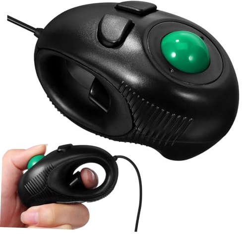 FUNNETOYU Mini Souris Trackball 4d USB 2.0, Design Portable pour Ordinateur | Souris de Voyage Compacte, 3 Boutons, Plastique Rigide Noir, Usage Bureau et Ordinateur