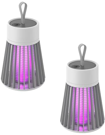 GesundPur InsectShield Go Optimierte Version: Elektrische Insektenvernichter Mückenlampe mit Akku, USB und Fliegenfalle für drinnen und draußen – effektiver Moskito Killer