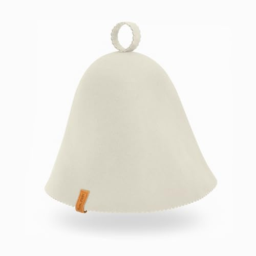 Sauflex Saunahut – Nahtlos geformt aus Merinowollfilz, Unisex, Einheitsgröße, Hitzeschutz für Sauna (Coconut Milk)