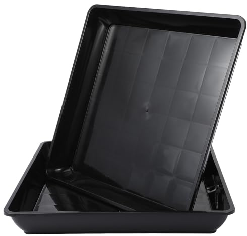 VILLCASE 2 Pezzi Sottovasi Quadrati per Piante in Plastica Resistente Vassoi Anti-tracimazione per Vasi da Fiori Interni ed Esterni Base Stabile e Durevole per Giardino e Casa