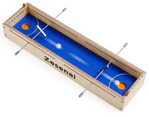 Zesenai Micro Football Reflex Game – Mini Foosball & Air Hockey Tabletop Game, Fast-Action 2 Player Wooden Skill Game for Kids and Adults, Fun Family Night or Friends Party