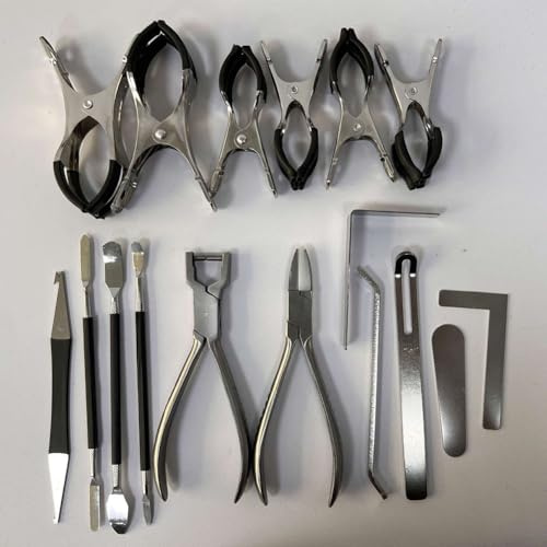 Saxophon-Reparatur-Set aus Edelstahl, 17-teilig, mit tragbarem Koffer für Altsaxophon, Klarinette, Flöte, Wartung, verstellbarer Ersatz