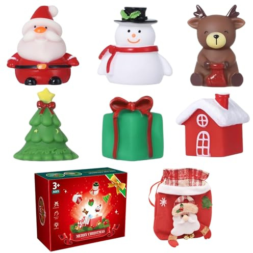 Ferricult 1 Ensemble de Jouets de Bain Lumineux, Mignons élans noël, père noël, Bonhomme Neige, lumières Baignoire pour Enfants avec lumière LED colorée, Jouets pour bébés garçons et Filles, c