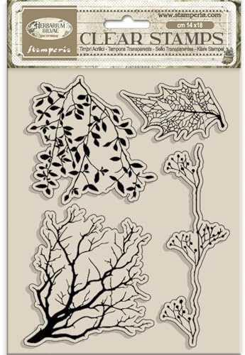 Stamperia - Acrylic Stamp for Scrapbooks, Albums, Cards, Bullet Journals and More, Transparent, Long Lasting, Easy to Clean, Perfect for Craft and Gifting (Herbarium Silvae, Tree Branches)