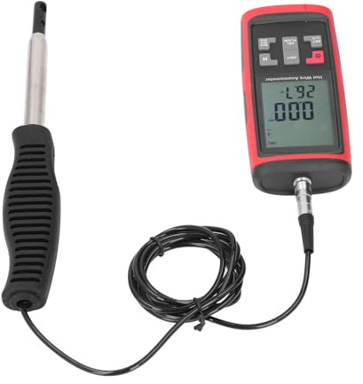 Cryfokt Medidor de Velocidad del Viento Telescópico Digital con Pantalla de Humedad y Temperatura para Trabajadores Al Aire Libre Material ABS