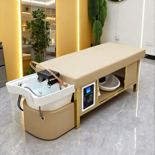 Table de Lavage de Cheveux Professionnelle, Table de shampoing Intelligente avec système de Massage et de Circulation du Cuir chevelu pour Salon de Coiffure et Spa