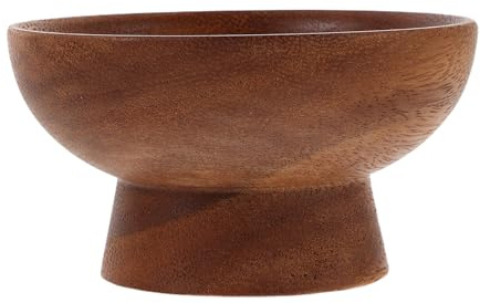 Ipetboom Plateau à Bijoux en Bois de Noyer 10,6 X 10,6 X 5,7 Cm sur Pied Haut – Organiseur pour Clés, Accessoires et Petits Objets – Assiette Décorative Multifonction pour Bureau,