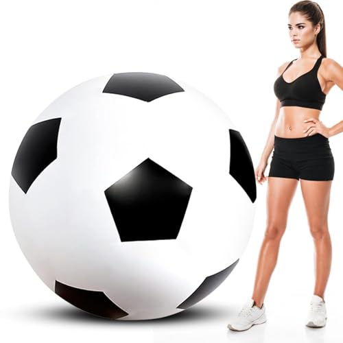 Gohytal Fotboll Ø 80 cm stor, XXL fotboll uppblåsbar jätteboll av PVC extra mjuka mjuka bollar lekboll med mega studs för inomhus, utomhus, strand, pool, trädgård, festivaler, födelsedagsfester
