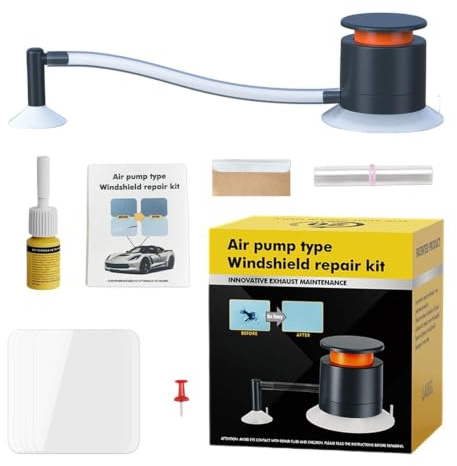 Kit de reparación de parabrisas agrietado Rellenador de Arañazos en Vidrio | Con Bomba De Aire Y Herramientas, Kit Reparación Parabrisas para la instalación del espejo retrovisor del vehículo del