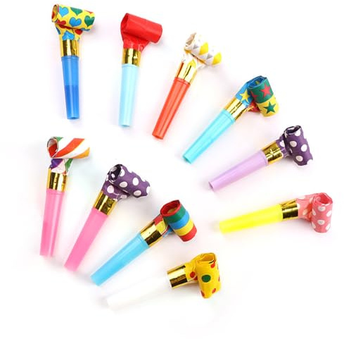 30 PCS Party Blowers Whistles,Multi-color Telescopic Party Blowers