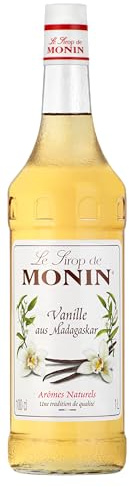 MONIN Sirup Vanille 1,0 l | Vanillesirup aus Madagaskar für Latte Macchiato, Kaffee, Cocktails und Desserts - vegan und vielseitig